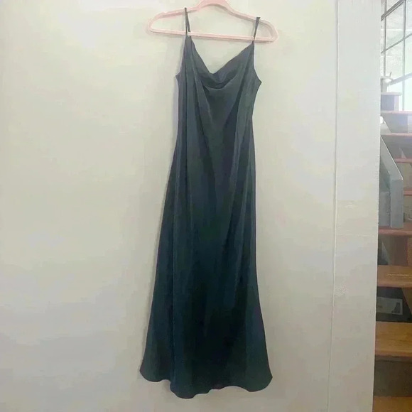 Zara green midi slip dress small - Picture 2 of 5